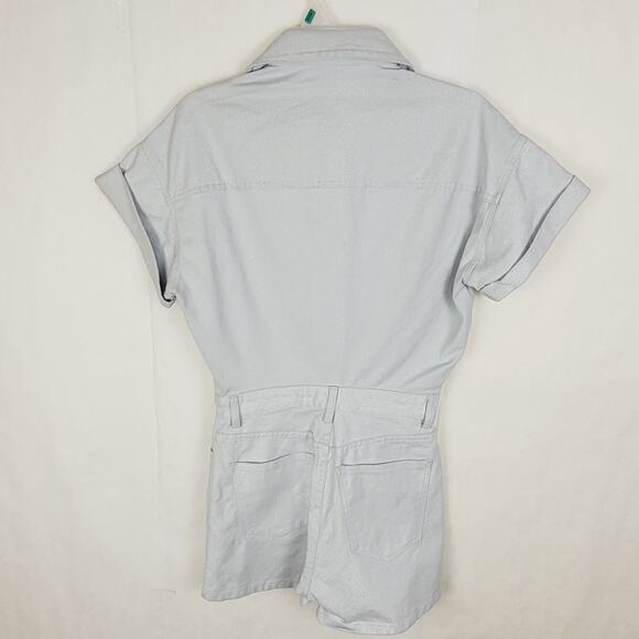 New Zara shimmer blue denim romper size XS futuristic summer glam - Picture 2 of 9